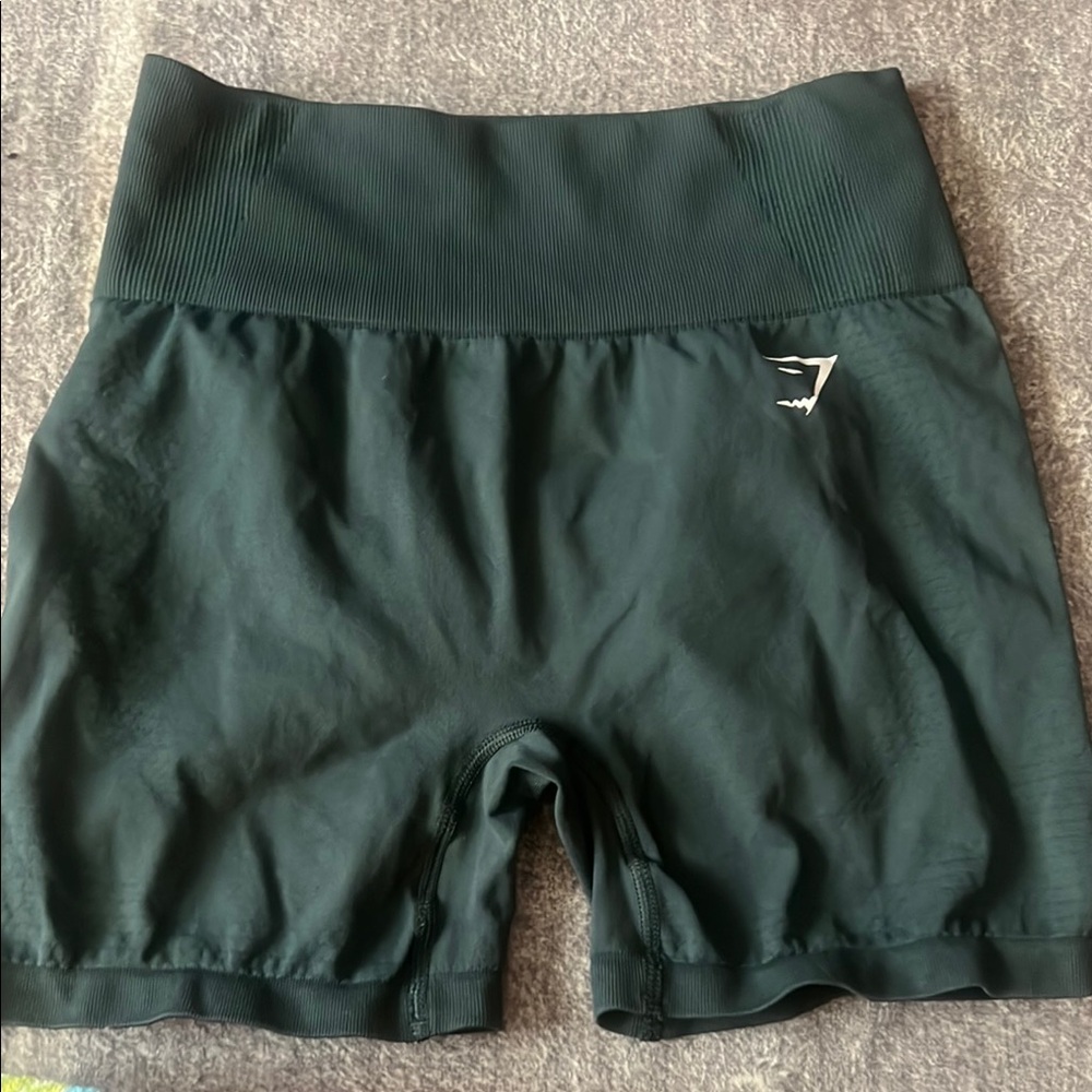 Gymshark Green Bike Shorts High-Waisted Stretchy